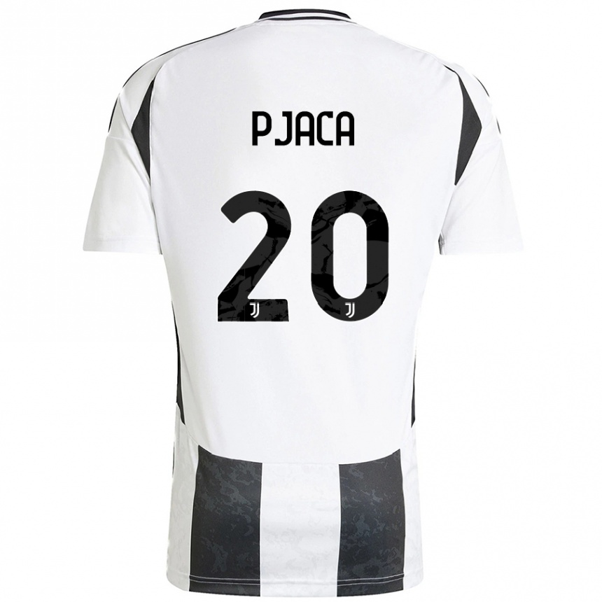 Kinder Fußball Marko Pjaca #20 Weiß Schwarz Heimtrikot Trikot 2024/25 T-Shirt Luxemburg