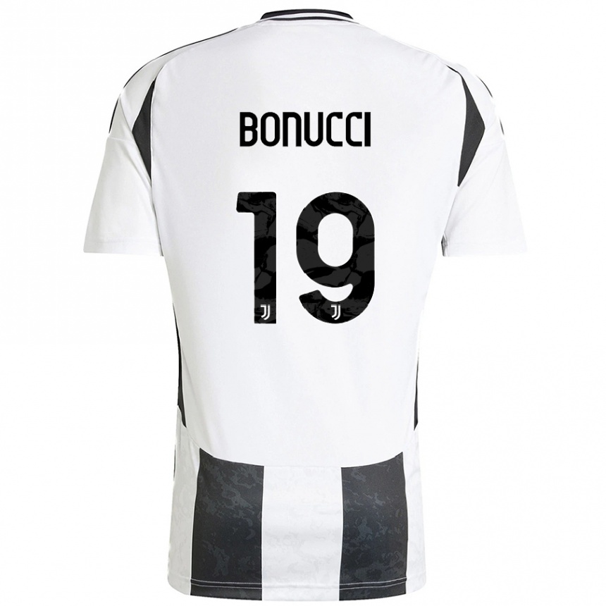 Kinder Fußball Leonardo Bonucci #19 Weiß Schwarz Heimtrikot Trikot 2024/25 T-Shirt Luxemburg