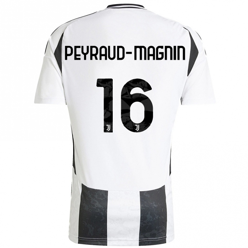 Kinder Fußball Pauline Peyraud-Magnin #16 Weiß Schwarz Heimtrikot Trikot 2024/25 T-Shirt Luxemburg