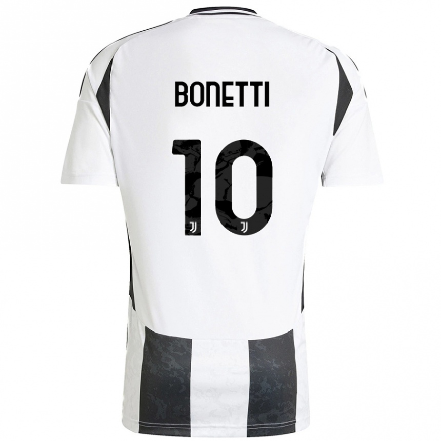 Kinder Fußball Andrea Bonetti #10 Weiß Schwarz Heimtrikot Trikot 2024/25 T-Shirt Luxemburg