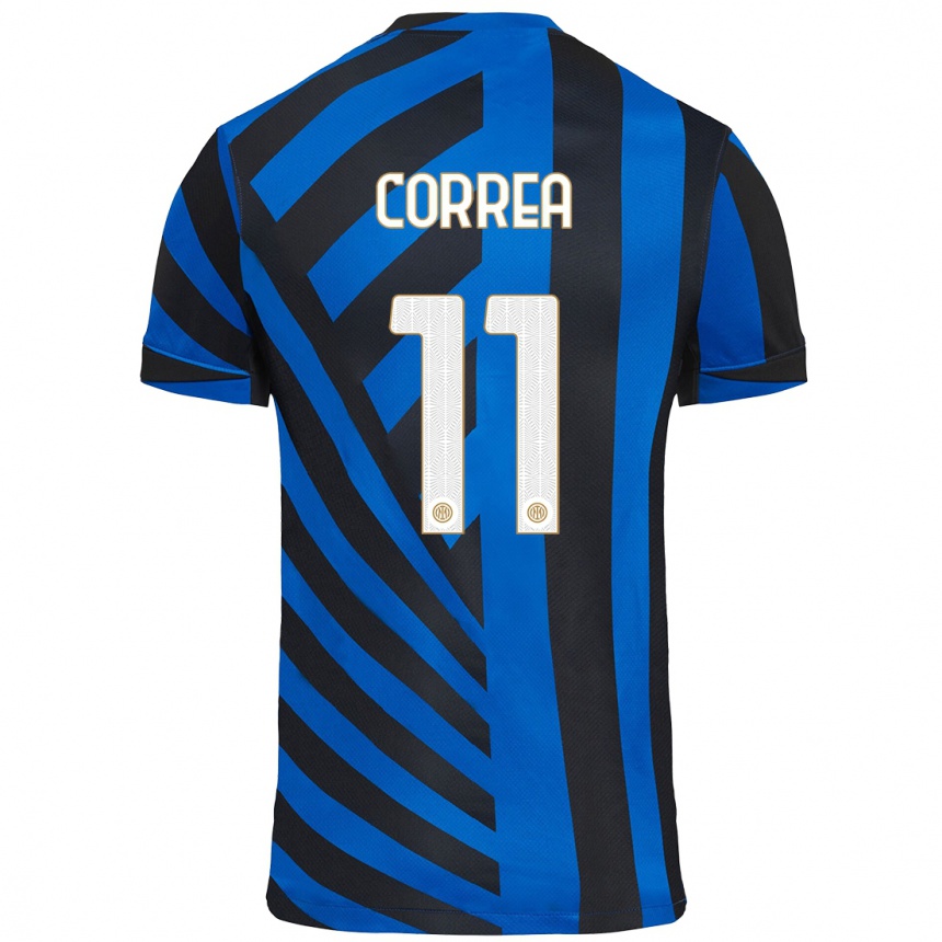 Kinder Fußball Joaquin Correa #11 Blau Schwarz Heimtrikot Trikot 2024/25 T-Shirt Luxemburg