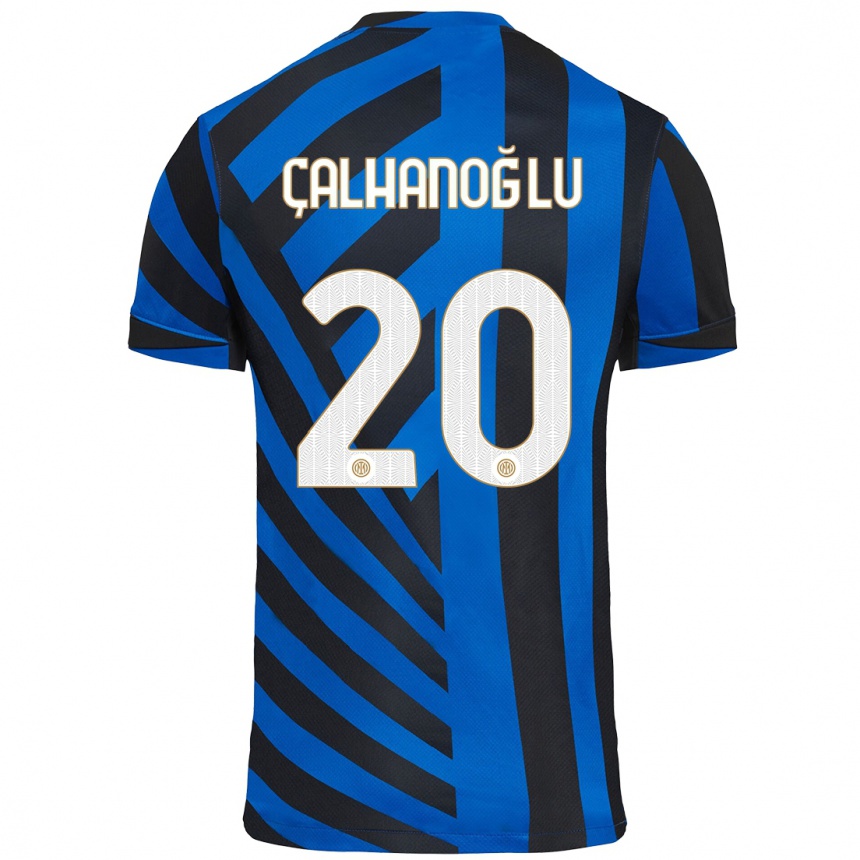 Kinder Fußball Hakan Calhanoglu #20 Blau Schwarz Heimtrikot Trikot 2024/25 T-Shirt Luxemburg