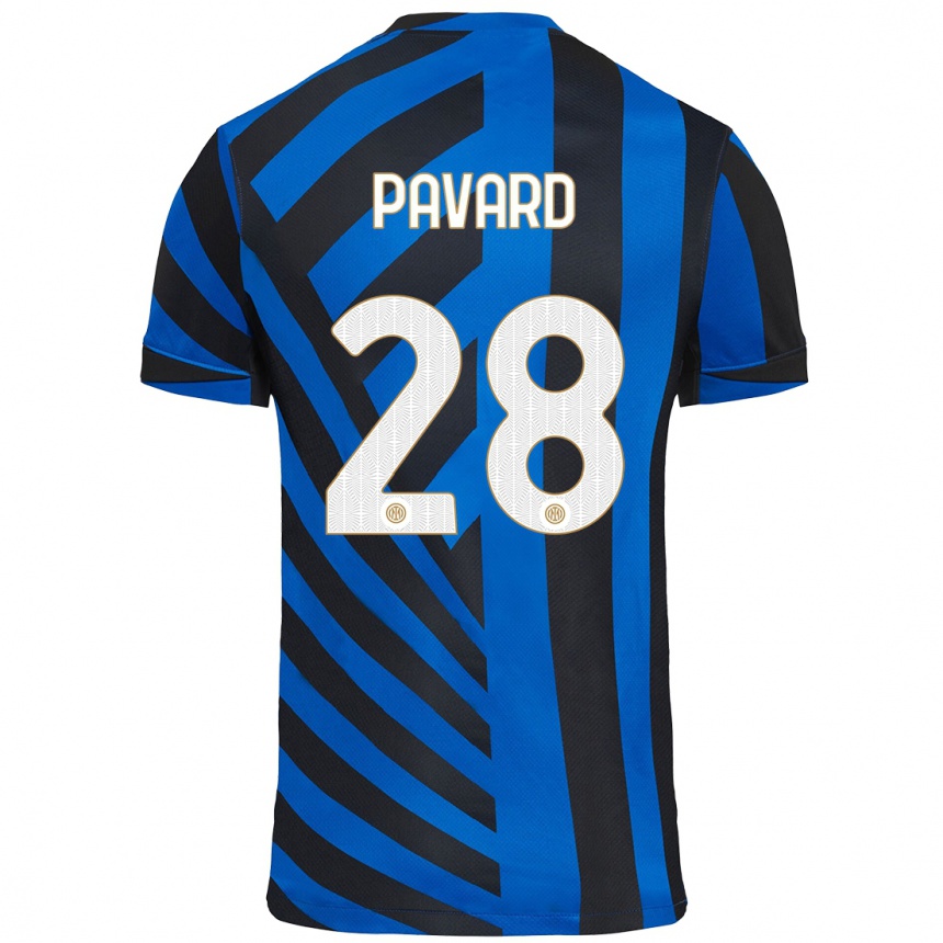 Kinder Fußball Benjamin Pavard #28 Blau Schwarz Heimtrikot Trikot 2024/25 T-Shirt Luxemburg