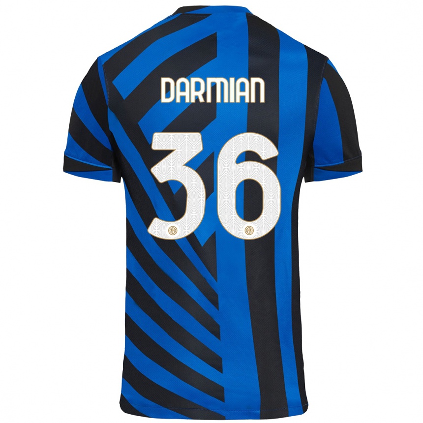 Kinder Fußball Matteo Darmian #36 Blau Schwarz Heimtrikot Trikot 2024/25 T-Shirt Luxemburg