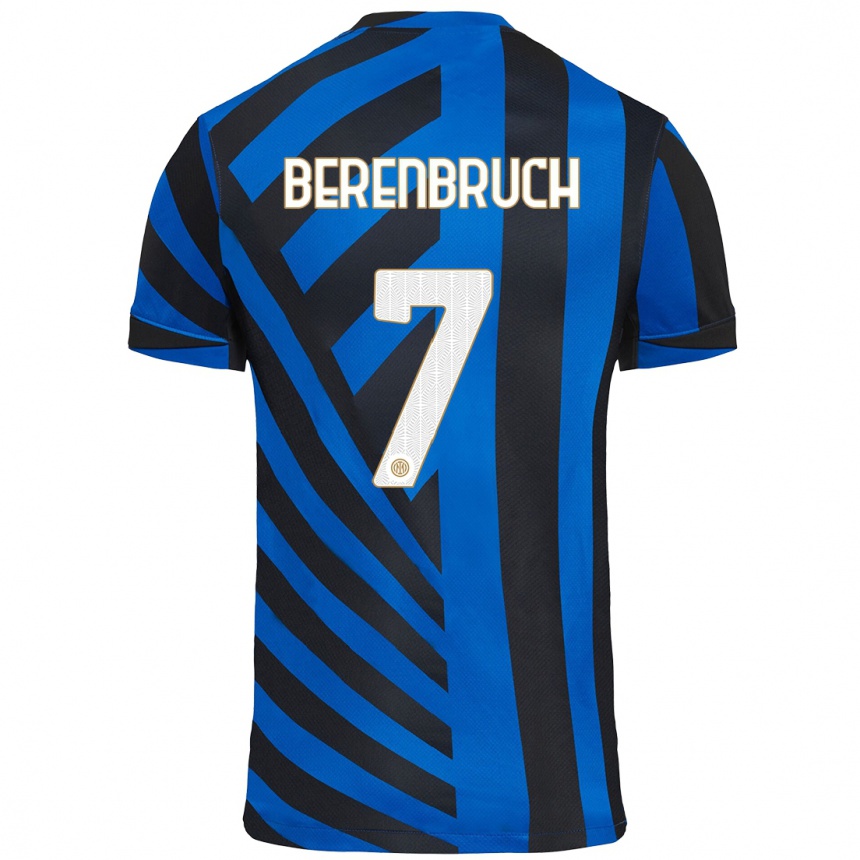 Kinder Fußball Thomas Berenbruch #7 Blau Schwarz Heimtrikot Trikot 2024/25 T-Shirt Luxemburg