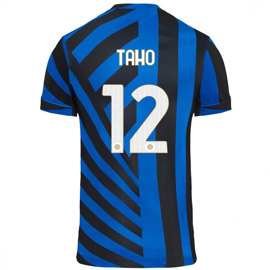 Kinder Fußball Alain Taho #12 Blau Schwarz Heimtrikot Trikot 2024/25 T-Shirt Luxemburg