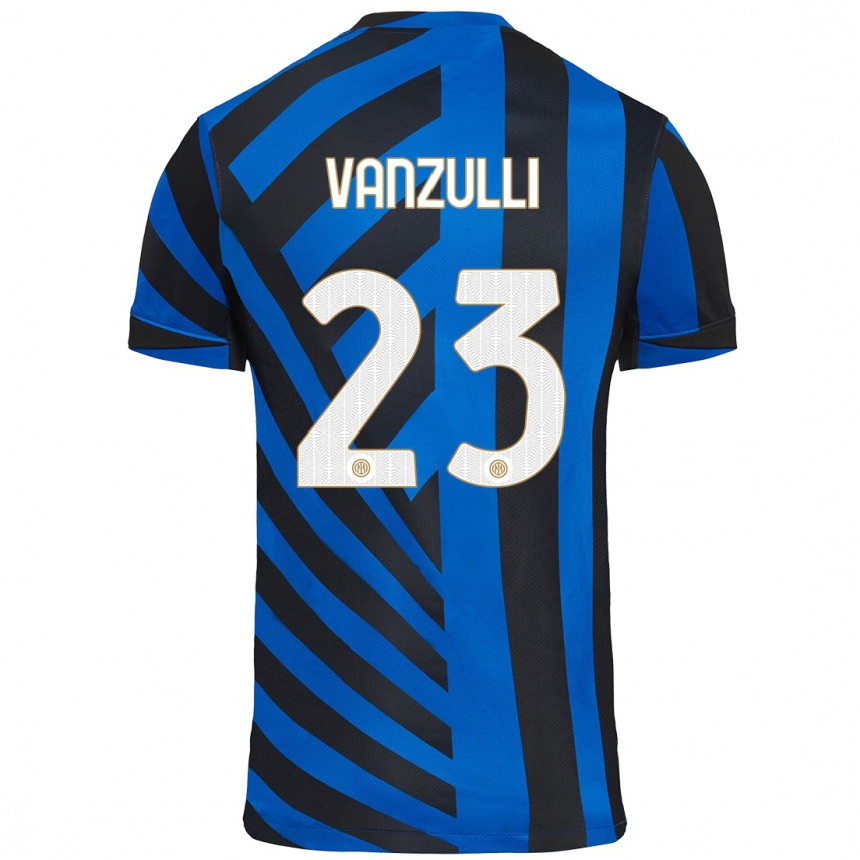 Kinder Fußball Marco Vanzulli #23 Blau Schwarz Heimtrikot Trikot 2024/25 T-Shirt Luxemburg