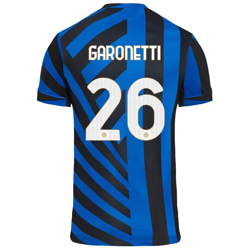 Kinder Fußball Gabriele Garonetti #26 Blau Schwarz Heimtrikot Trikot 2024/25 T-Shirt Luxemburg