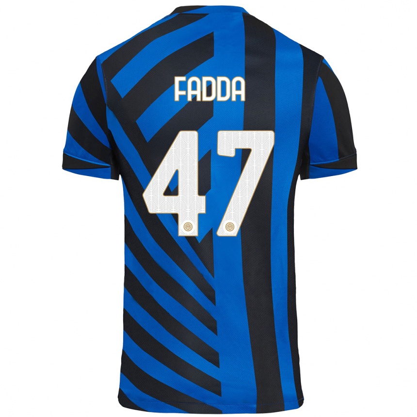 Kinder Fußball Paola Fadda #47 Blau Schwarz Heimtrikot Trikot 2024/25 T-Shirt Luxemburg