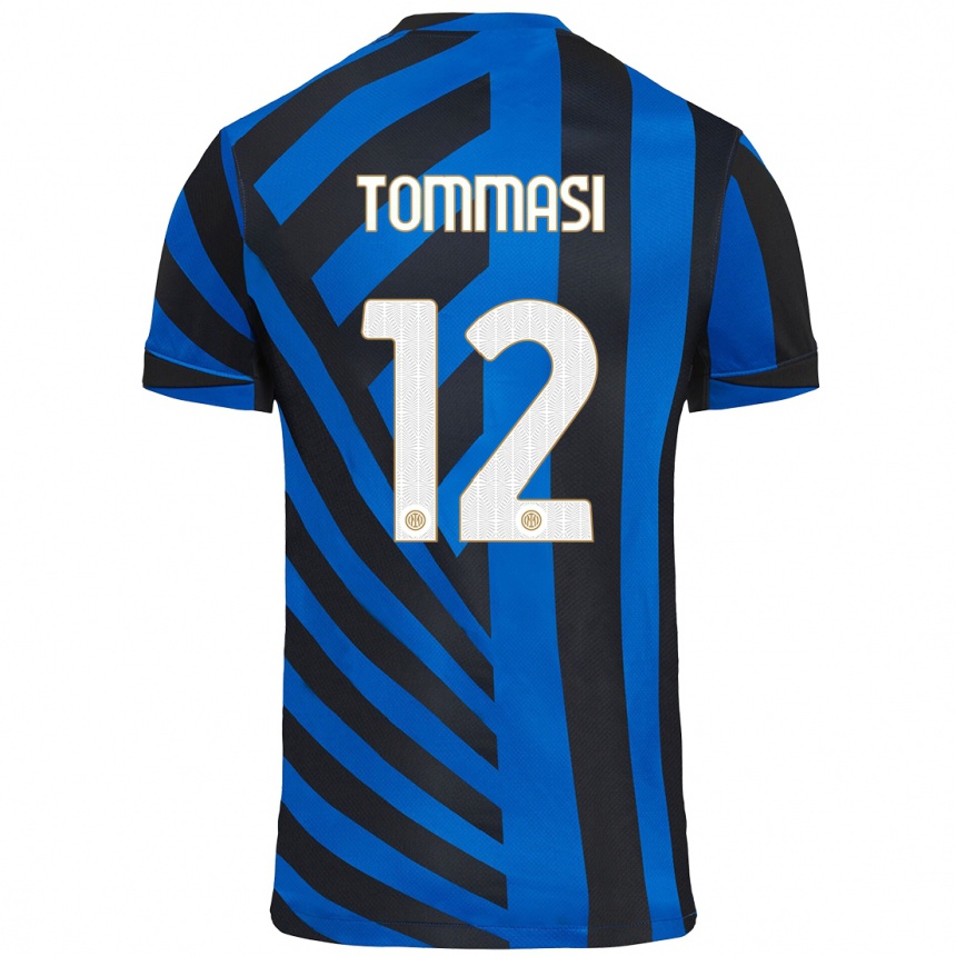 Kinder Fußball Francesco Tommasi #12 Blau Schwarz Heimtrikot Trikot 2024/25 T-Shirt Luxemburg