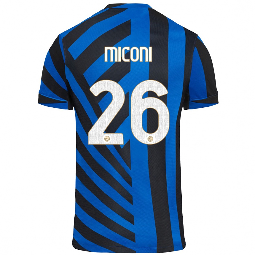 Kinder Fußball Riccardo Miconi #26 Blau Schwarz Heimtrikot Trikot 2024/25 T-Shirt Luxemburg