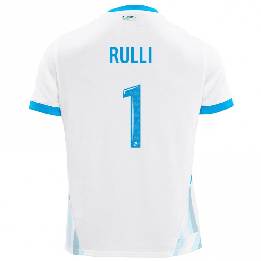 Kinder Fußball Gerónimo Rulli #1 Weiß Himmelblau Heimtrikot Trikot 2024/25 T-Shirt Luxemburg