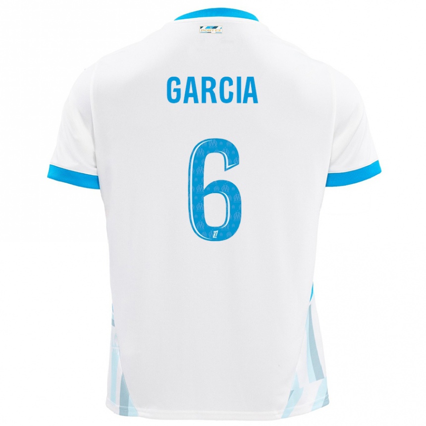 Kinder Fußball Ulisses Garcia #6 Weiß Himmelblau Heimtrikot Trikot 2024/25 T-Shirt Luxemburg