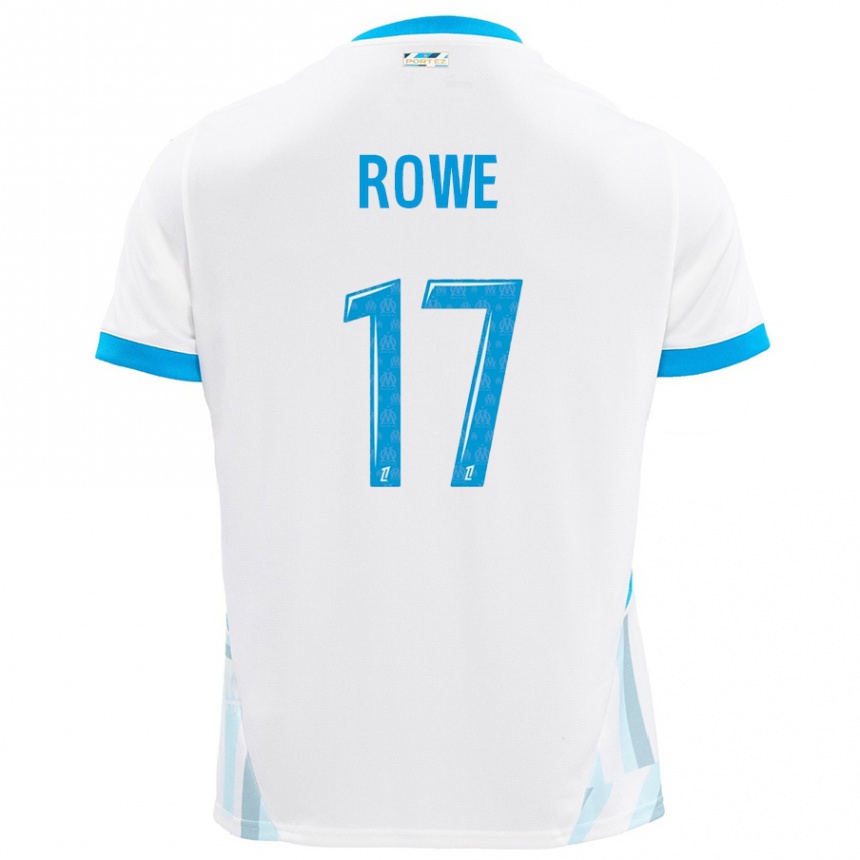 Kinder Fußball Jonathan Rowe #17 Weiß Himmelblau Heimtrikot Trikot 2024/25 T-Shirt Luxemburg