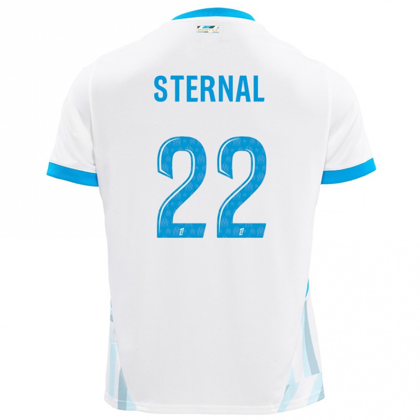 Kinder Fußball Enzo Sternal #22 Weiß Himmelblau Heimtrikot Trikot 2024/25 T-Shirt Luxemburg