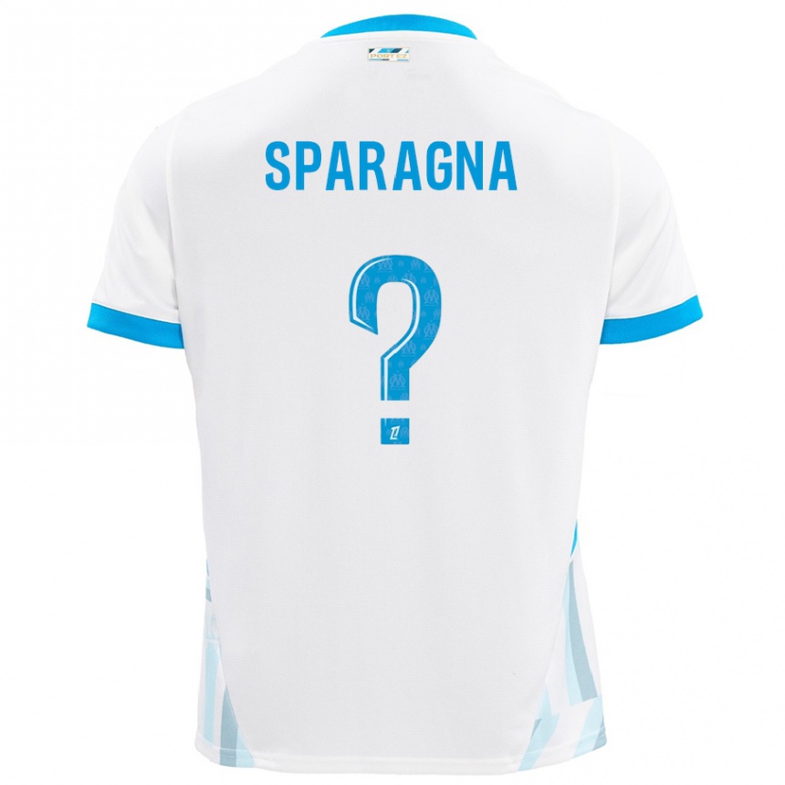 Kinder Fußball Stéphane Sparagna #0 Weiß Himmelblau Heimtrikot Trikot 2024/25 T-Shirt Luxemburg