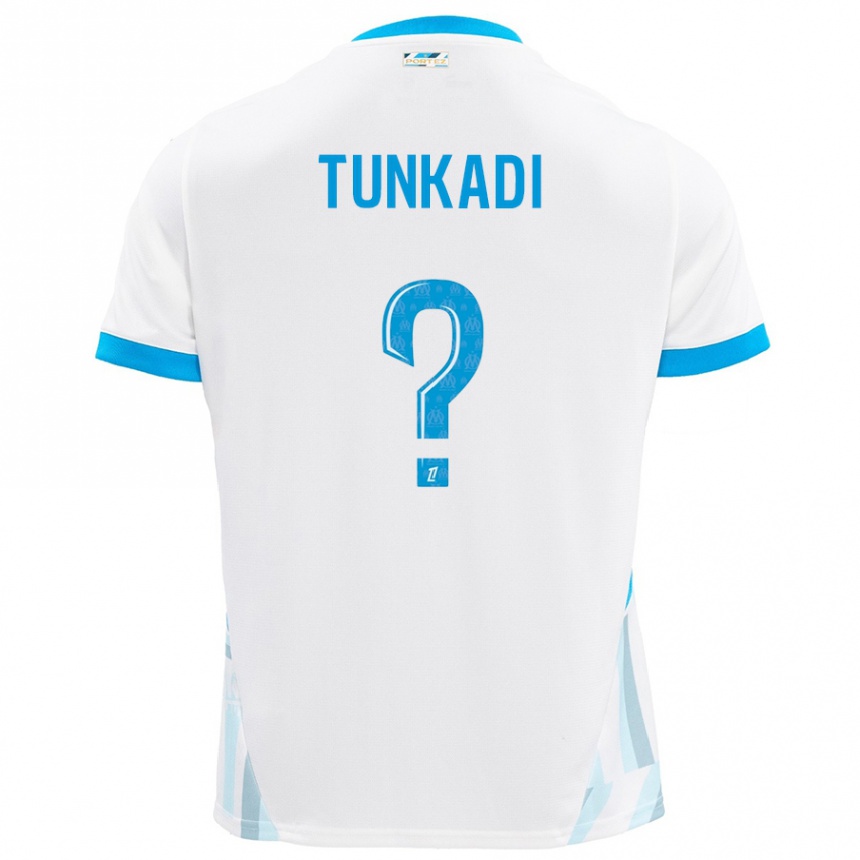 Kinder Fußball Alexandre Tunkadi #0 Weiß Himmelblau Heimtrikot Trikot 2024/25 T-Shirt Luxemburg