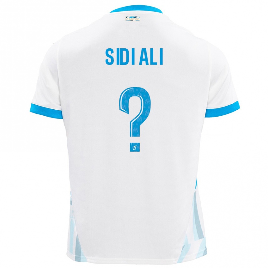 Kinder Fußball Sofiane Sidi Ali #0 Weiß Himmelblau Heimtrikot Trikot 2024/25 T-Shirt Luxemburg