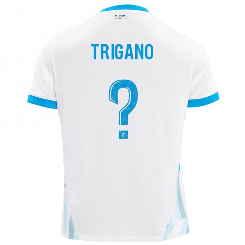 Kinder Fußball Paolo Trigano #0 Weiß Himmelblau Heimtrikot Trikot 2024/25 T-Shirt Luxemburg