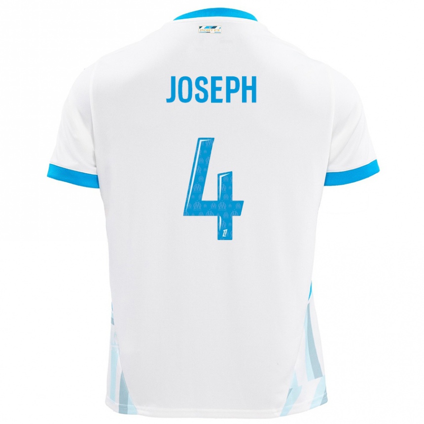 Kinder Fußball Tabita Joseph #4 Weiß Himmelblau Heimtrikot Trikot 2024/25 T-Shirt Luxemburg