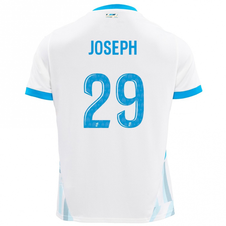 Kinder Fußball Darlina Joseph #29 Weiß Himmelblau Heimtrikot Trikot 2024/25 T-Shirt Luxemburg