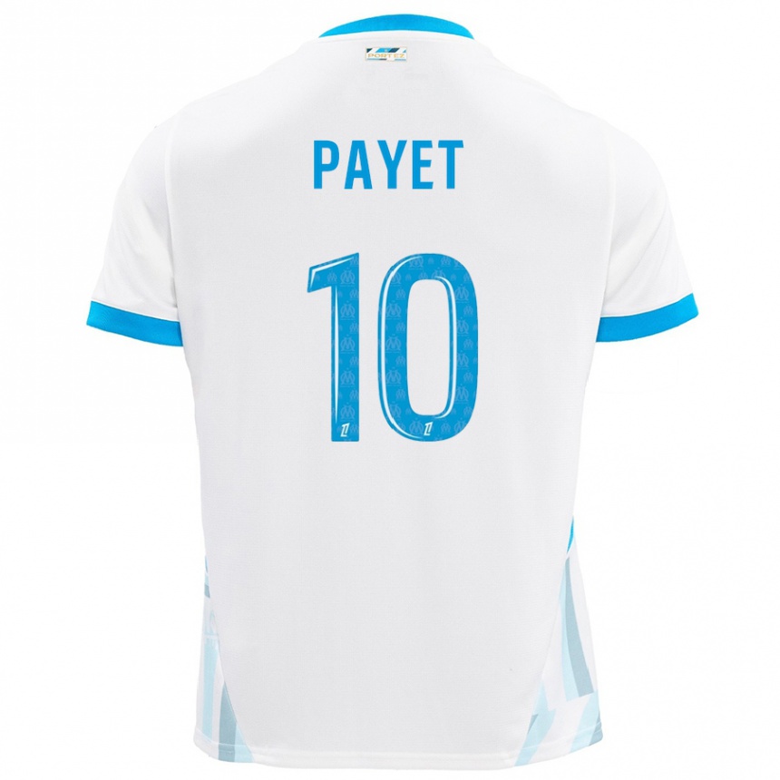 Kinder Fußball Dimitri Payet #10 Weiß Himmelblau Heimtrikot Trikot 2024/25 T-Shirt Luxemburg