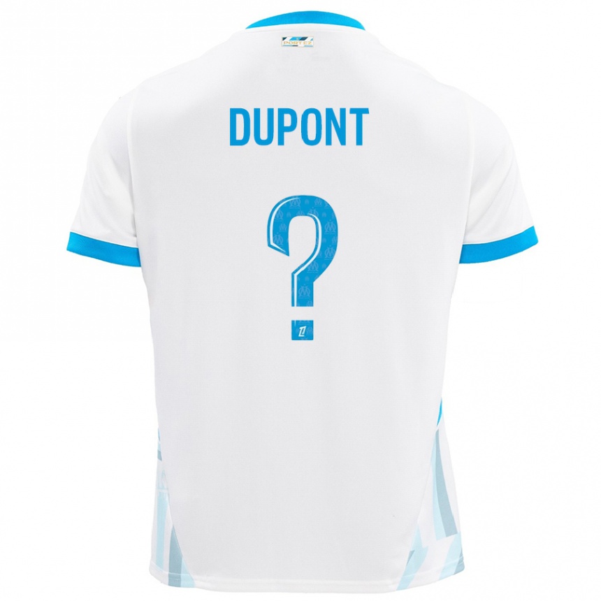 Kinder Fußball Hugo Dupont #0 Weiß Himmelblau Heimtrikot Trikot 2024/25 T-Shirt Luxemburg