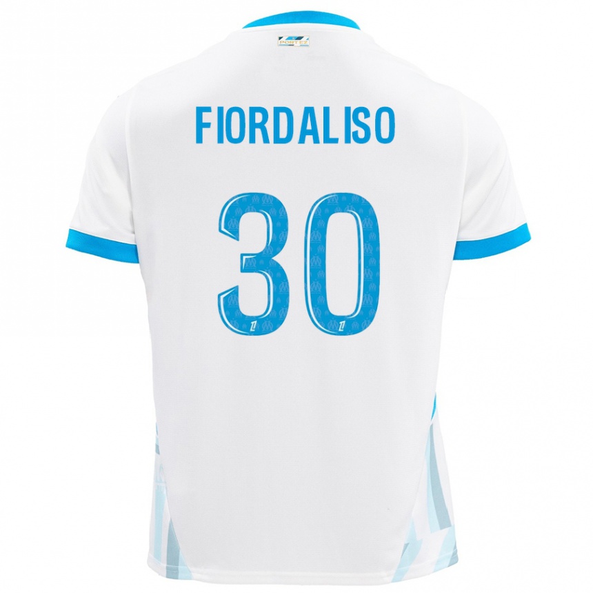 Kinder Fußball Thelma Fiordaliso #30 Weiß Himmelblau Heimtrikot Trikot 2024/25 T-Shirt Luxemburg