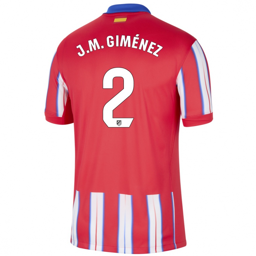 Kinder Fußball Jose Maria Gimenez #2 Rot Weiß Blau Heimtrikot Trikot 2024/25 T-Shirt Luxemburg