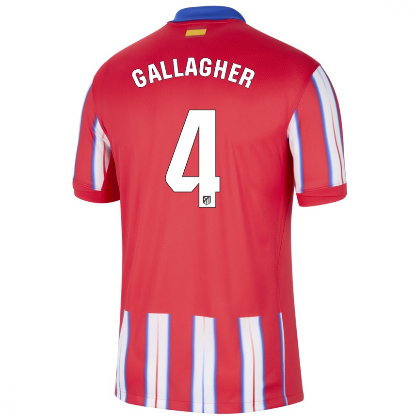 Kinder Fußball Conor Gallagher #4 Rot Weiß Blau Heimtrikot Trikot 2024/25 T-Shirt Luxemburg