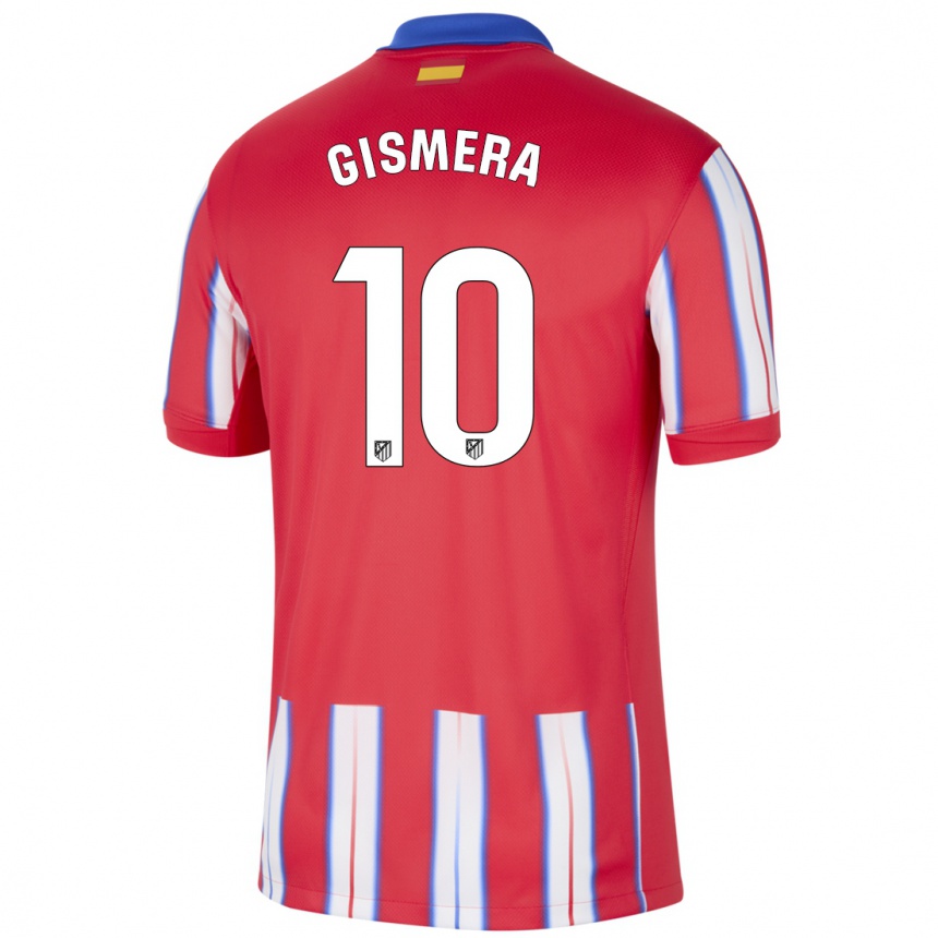 Kinder Fußball Aitor Gismera #10 Rot Weiß Blau Heimtrikot Trikot 2024/25 T-Shirt Luxemburg