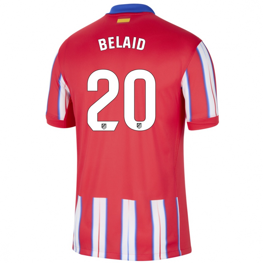 Kinder Fußball Rayane Belaid #20 Rot Weiß Blau Heimtrikot Trikot 2024/25 T-Shirt Luxemburg