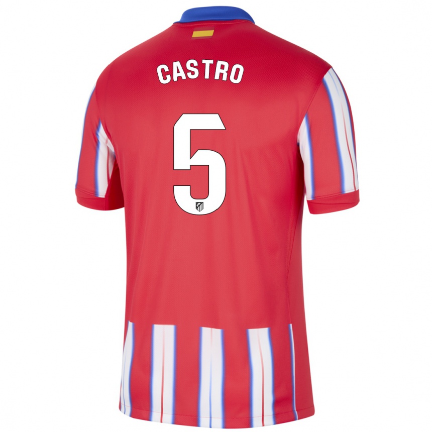 Kinder Fußball Oscar Castro #5 Rot Weiß Blau Heimtrikot Trikot 2024/25 T-Shirt Luxemburg