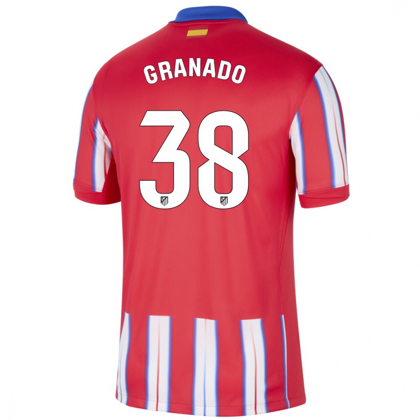 Kinder Fußball Adrian Granado #38 Rot Weiß Blau Heimtrikot Trikot 2024/25 T-Shirt Luxemburg