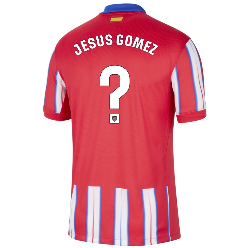 Kinder Fußball Jesus Gomez #0 Rot Weiß Blau Heimtrikot Trikot 2024/25 T-Shirt Luxemburg