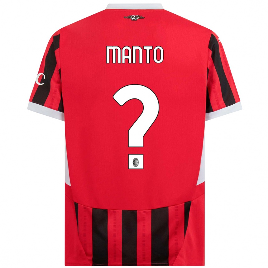 Kinder Fußball Gaetano Manto #0 Rot Schwarz Heimtrikot Trikot 2024/25 T-Shirt Luxemburg