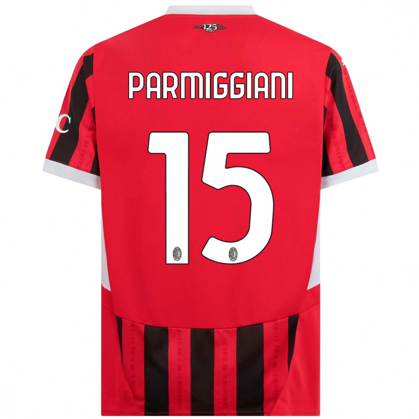 Kinder Fußball Pietro Parmiggiani #15 Rot Schwarz Heimtrikot Trikot 2024/25 T-Shirt Luxemburg