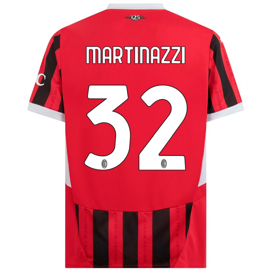 Kinder Fußball Luca Martinazzi #32 Rot Schwarz Heimtrikot Trikot 2024/25 T-Shirt Luxemburg