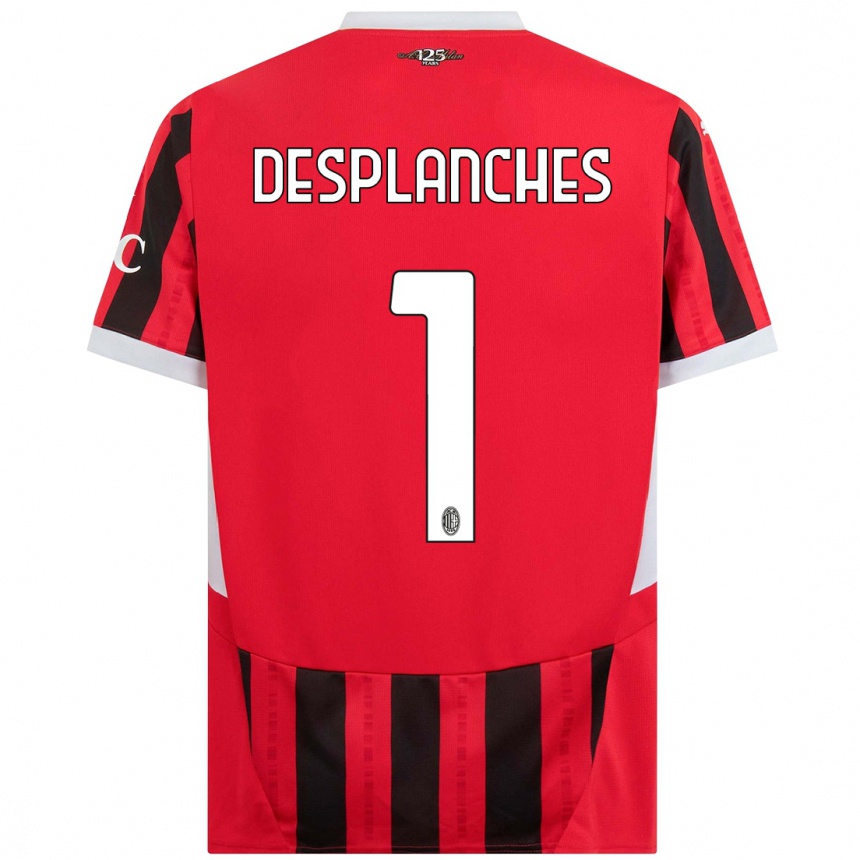 Kinder Fußball Sebastiano Desplanches #1 Rot Schwarz Heimtrikot Trikot 2024/25 T-Shirt Luxemburg