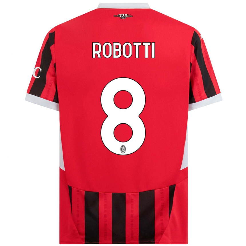 Kinder Fußball Giovanni Robotti #8 Rot Schwarz Heimtrikot Trikot 2024/25 T-Shirt Luxemburg