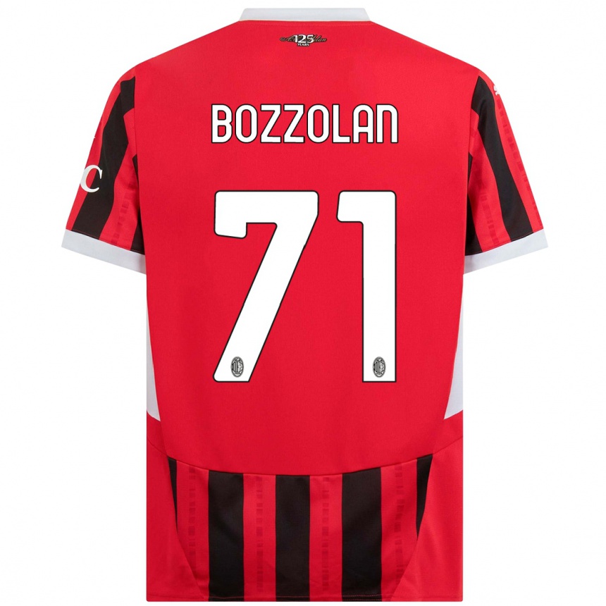 Kinder Fußball Andrea Bozzolan #71 Rot Schwarz Heimtrikot Trikot 2024/25 T-Shirt Luxemburg