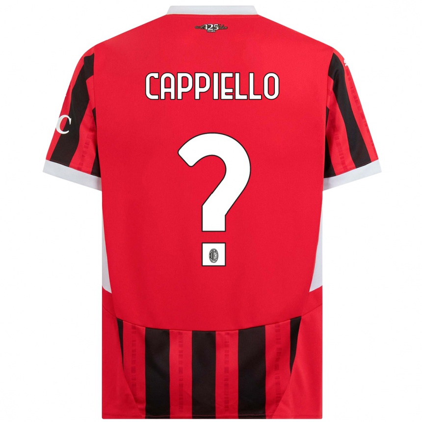 Kinder Fußball Flavio Cappiello #0 Rot Schwarz Heimtrikot Trikot 2024/25 T-Shirt Luxemburg