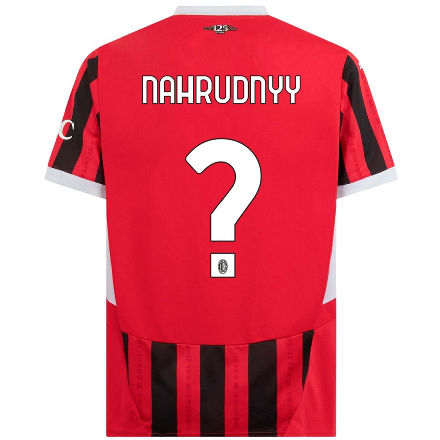 Kinder Fußball Vladislav Nahrudnyy #0 Rot Schwarz Heimtrikot Trikot 2024/25 T-Shirt Luxemburg