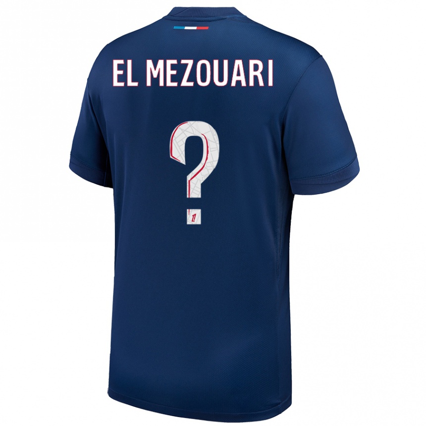 Kinder Fußball Salah-Dine El Mezouari #0 Marineblau Weiß Heimtrikot Trikot 2024/25 T-Shirt Luxemburg