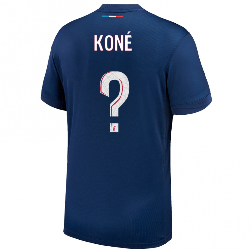 Kinder Fußball Zanga Koné #0 Marineblau Weiß Heimtrikot Trikot 2024/25 T-Shirt Luxemburg