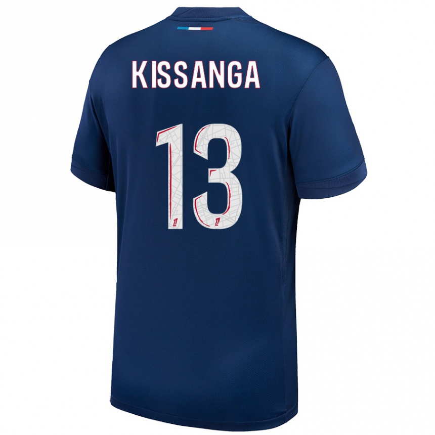 Kinder Fußball Hugo Kissanga #13 Marineblau Weiß Heimtrikot Trikot 2024/25 T-Shirt Luxemburg