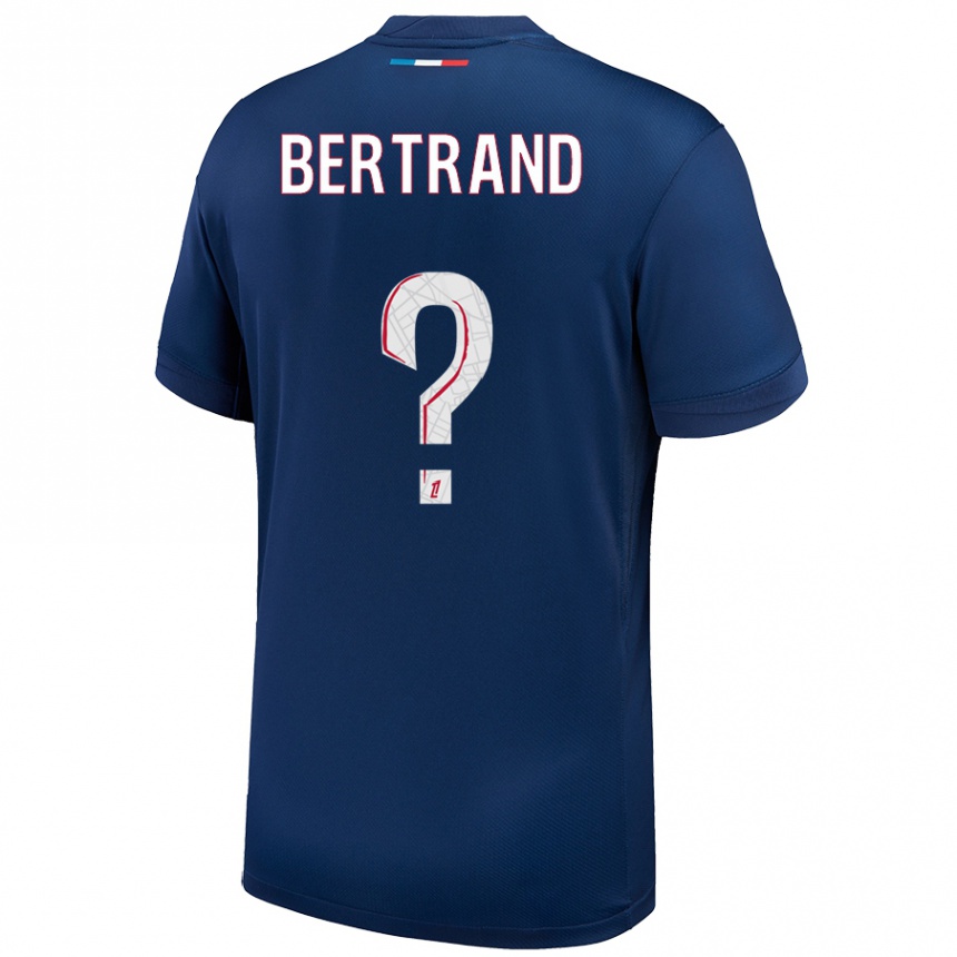 Kinder Fußball Lucie Bertrand #0 Marineblau Weiß Heimtrikot Trikot 2024/25 T-Shirt Luxemburg