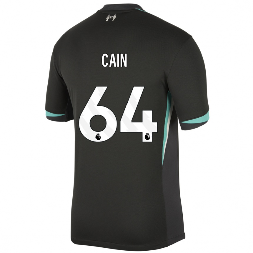 Kinder Fußball Jake Cain #64 Schwarz Anthrazitweiß Auswärtstrikot Trikot 2024/25 T-Shirt Luxemburg