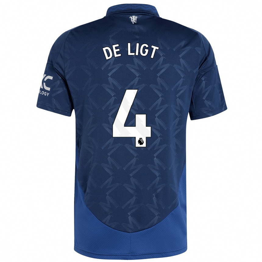 Kinder Fußball Matthijs De Ligt #4 Indigo Auswärtstrikot Trikot 2024/25 T-Shirt Luxemburg