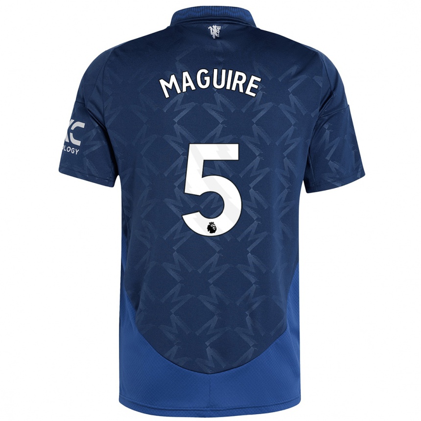 Kinder Fußball Harry Maguire #5 Indigo Auswärtstrikot Trikot 2024/25 T-Shirt Luxemburg